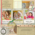 27 Uniquely Designed Scrapbook Pages for photo insertion and handwritten captions
